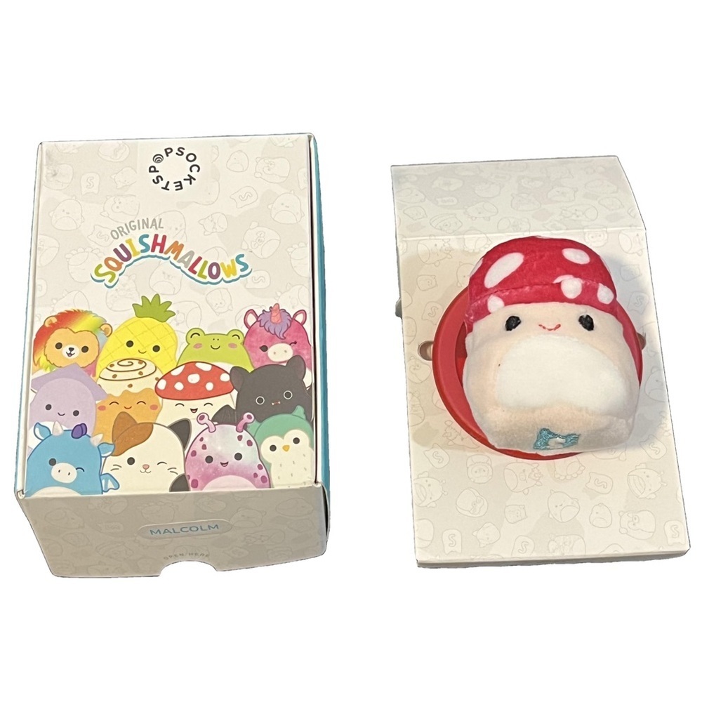 Squishmallows Pop Socket Plush Malcolm Mushroom Pop Grip for Magsafe Phone